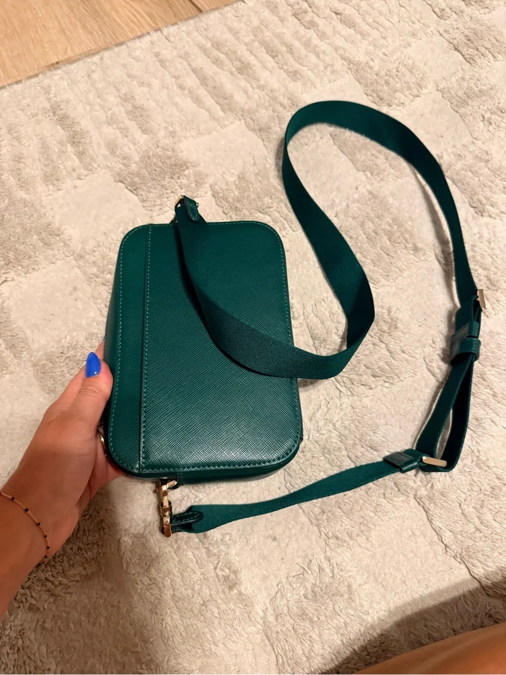 kate spade Emerald Green Crossbody Bag with Gold Logo
